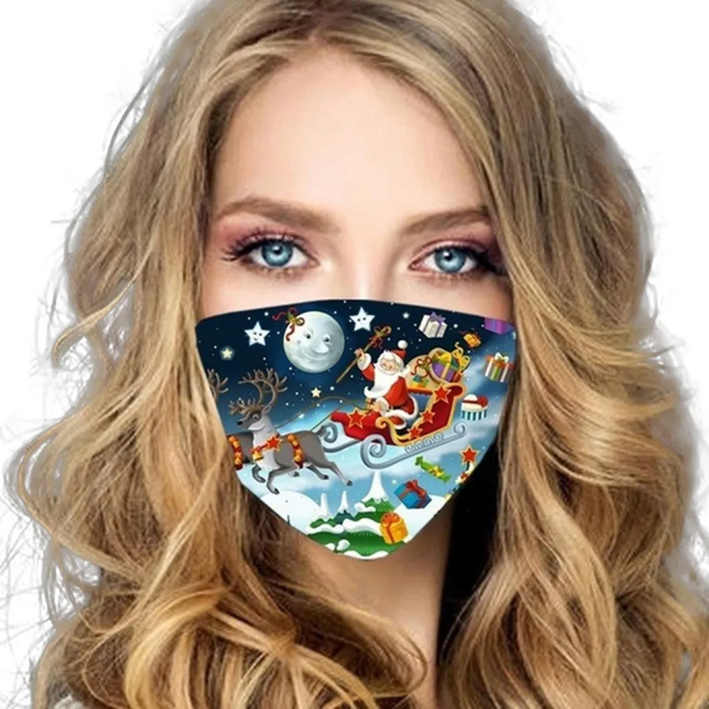 Маска для лица 25 # с надписью Merry Christmas на новый год 2021 маска рта Пылезащитная