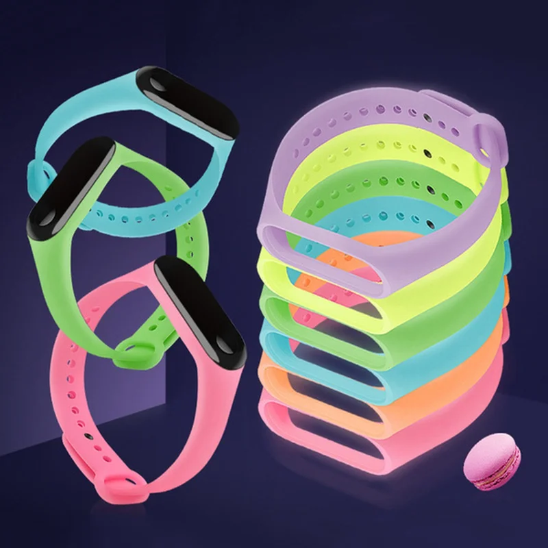 

Светящийся силиконовый ремешок для смарт-часов Xiaomi Mi Band 6 5 4 3