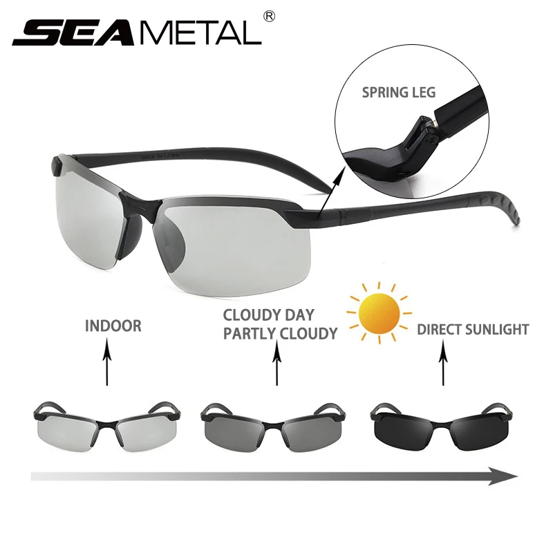 Фотохромные очки для водителей мужские поляризованные солнцезащитные меняющие