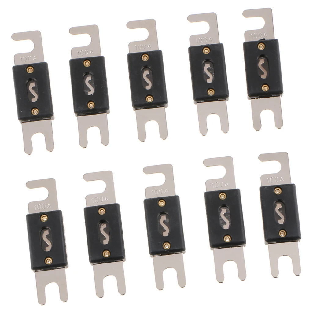 Pack Of 10 Nickel Plated Car ANL Blade Fuses Audio Electric Protection 100A | Автомобили и мотоциклы