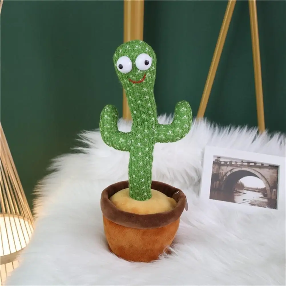 Juguete de peluche de Cactus para ni&ntilde;os, juguete educativo de felpa para la primera infancia, con vibraci&oacute;n electr&oacute;nica, para bailar y cantar-1