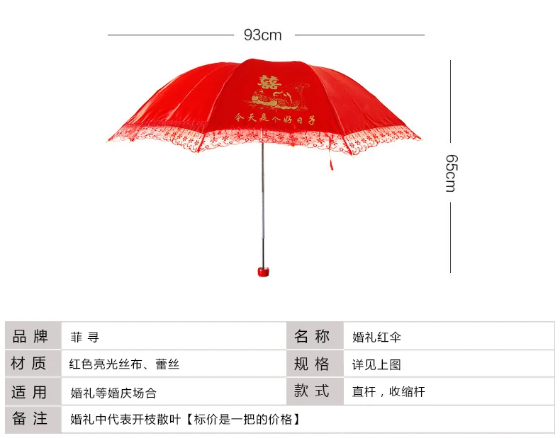 

Lace Umbrella Wedding Red Folding Portable Uv Protection Umbrellas Lightweight Wind Resistant Ombrello Parasol Umbrella AB50UB