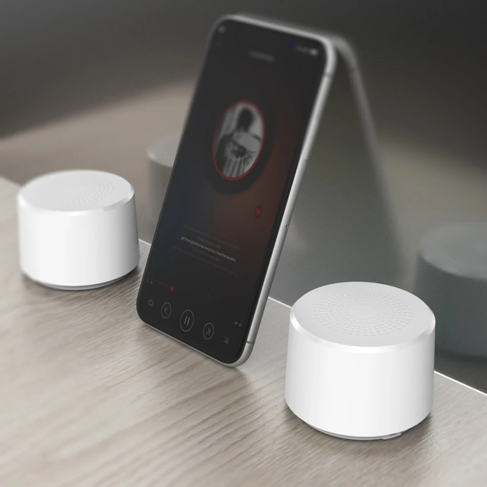 Круглый Портативный мини беспроводной Bluetooth динамик сабвуфер умный Голосовое управление портативный Bluetooth динамик 5,0