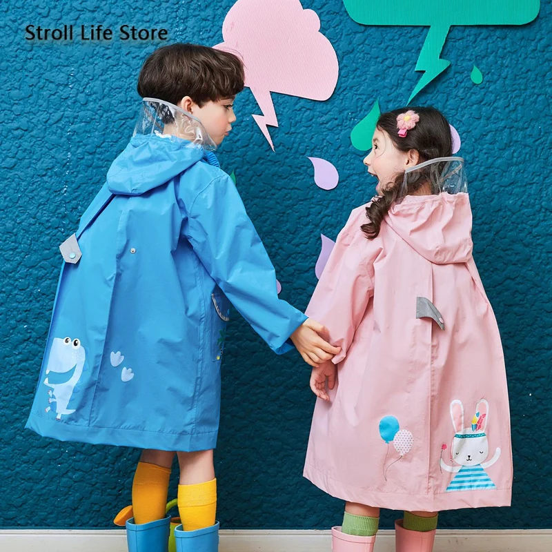 Плащ-дождевик Cuet для мальчиков и девочек желтый длинный розовый детский Дождевой