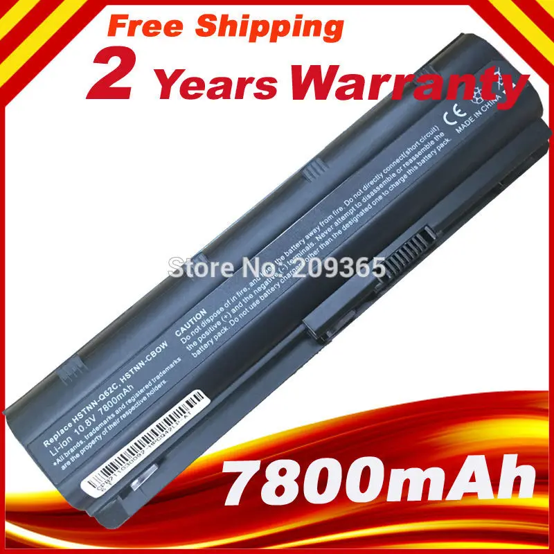 

9CELLS Battery For HP Pavilion DM4 DM4T DV3 Dv7-2100 G4 G6 G7 G62 G62T G72 MU06 HSTNN-UBOW Presario CQ42 CQ56 CQ62 free shipping