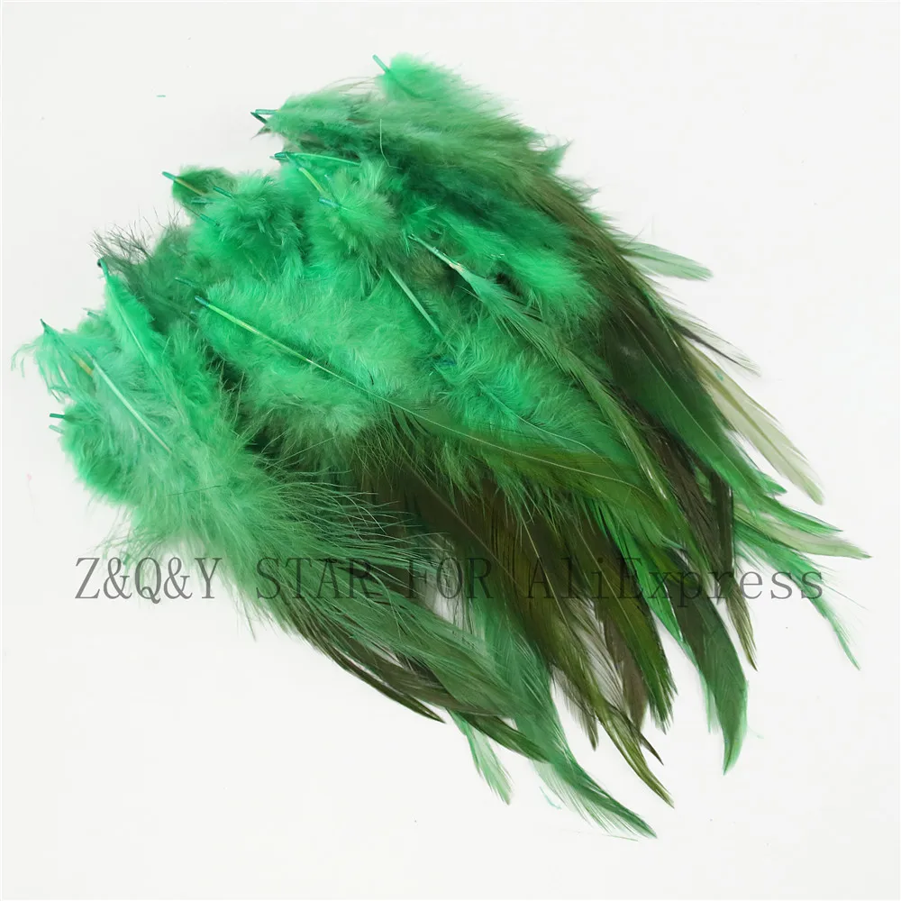 100 натуральные Куриные перья 4-6 дюймов, окрашенные, травянисто-зеленые, для рукоделия, ювелирных изделий