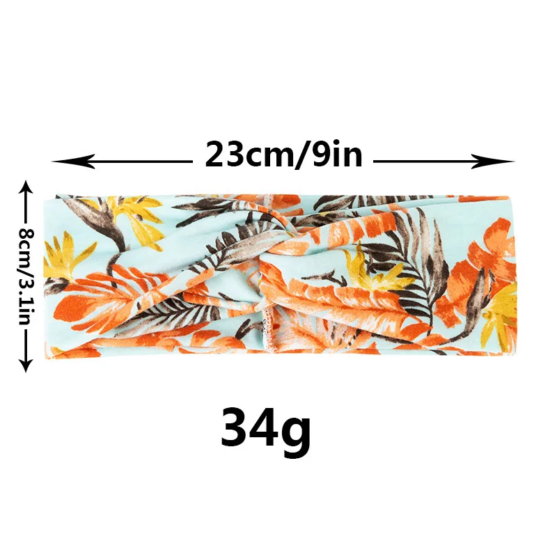 

2021 Fashion Bohemia Printed Cross Knot Women Headband Turban Elastic Headbands Girls Headwear Lady Twisted Hair Accessories