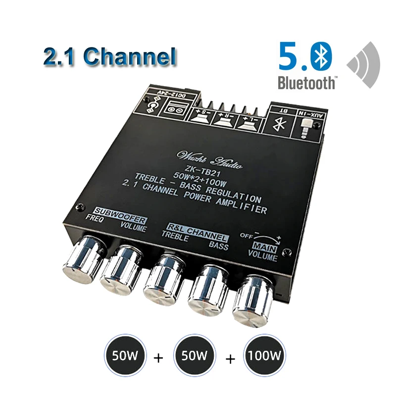 2*50 Вт + 100 Bluetooth 5 0 TPA3116D2 Плата усилителя мощности сабвуфера 2 1 каналов TPA3116 аудио