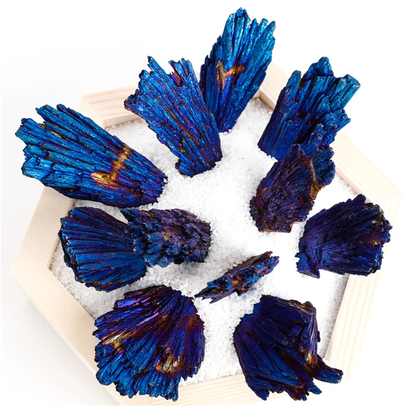 

10 шт. камни и кристалл черный турмалин Натуральные Синие цвета и минералы синий титановый кварц Aura Crystal Tail Decor