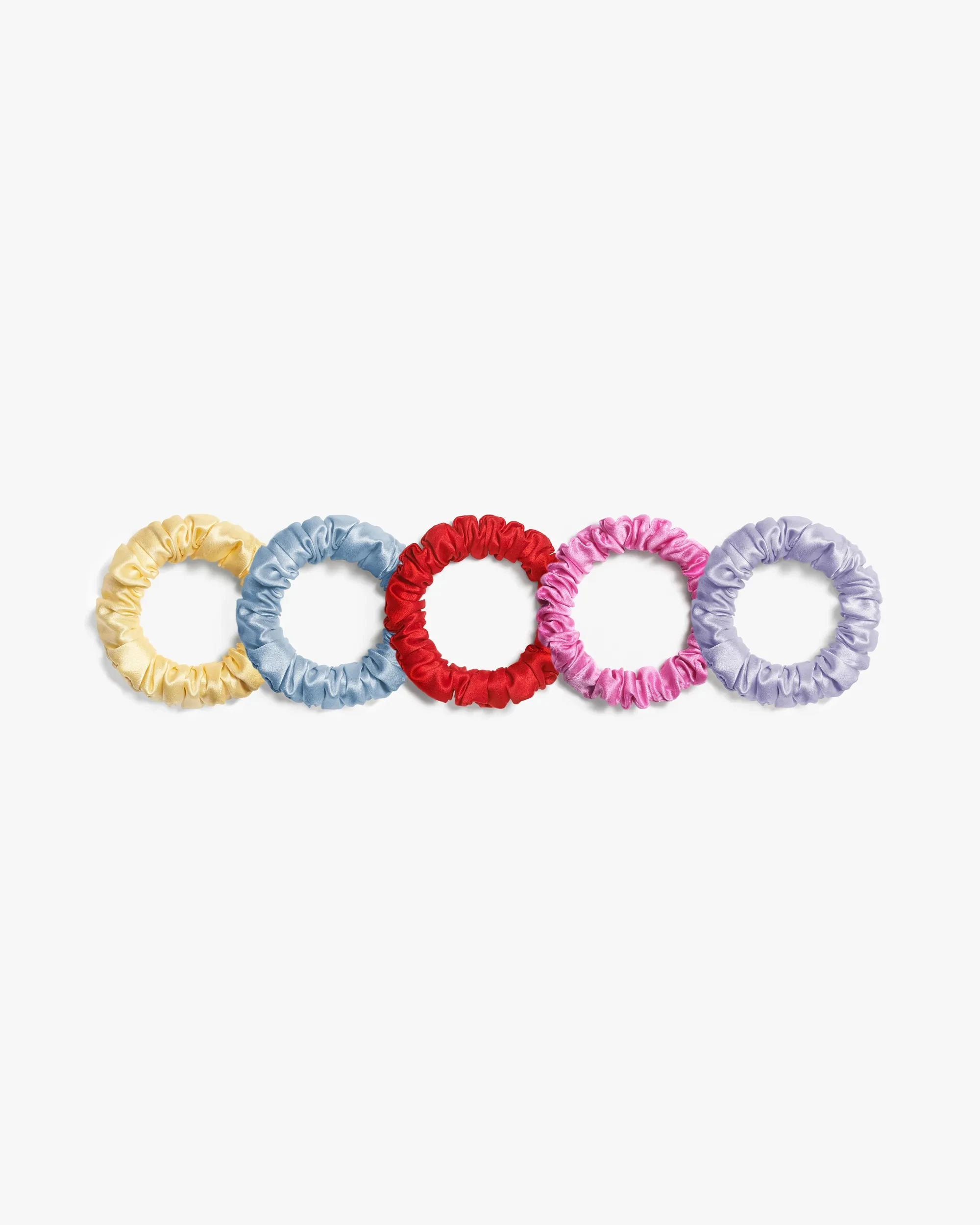 

2 Piece Pack Bright Skinny Silk Scrunchie For Girl