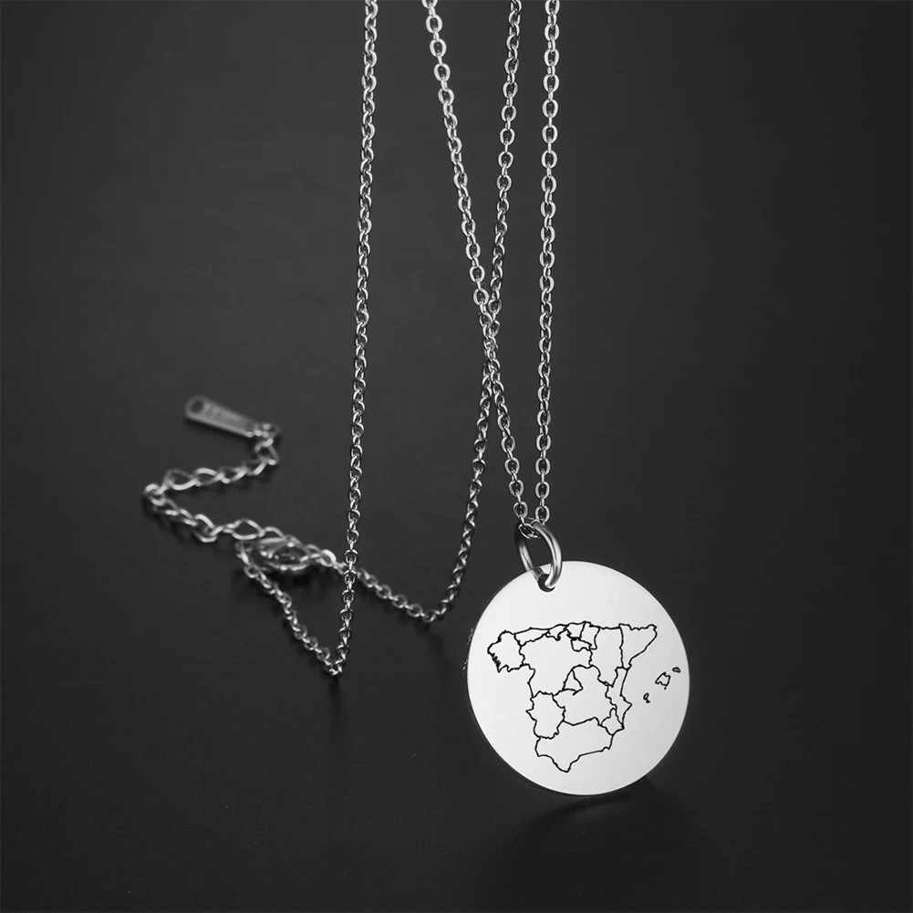 Fishhook Испания карта ожерелье розовое золото цвет нержавеющая сталь для испанских