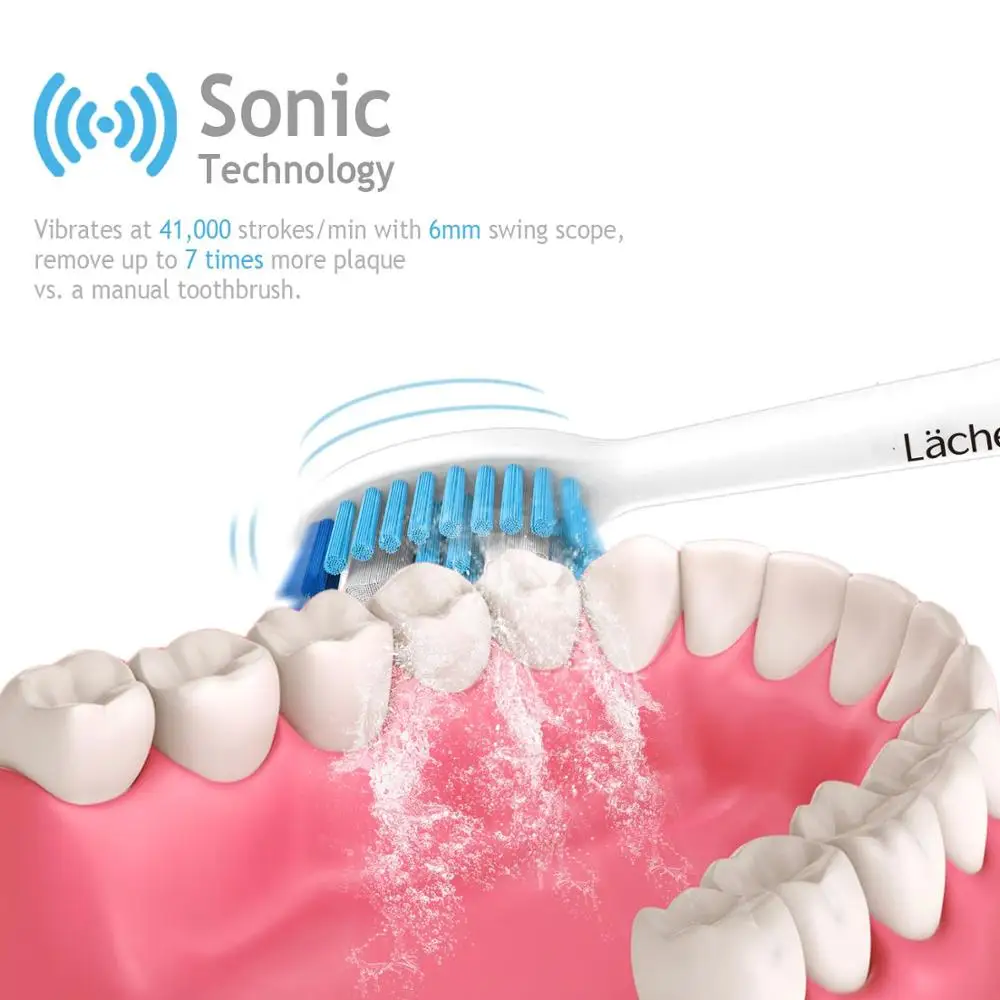 

H9 2pcs Sonic Electric Toothbrush USB Rechargeable toothbrush with travel case 5 modes with 10 Brushes Replacement Heads Set