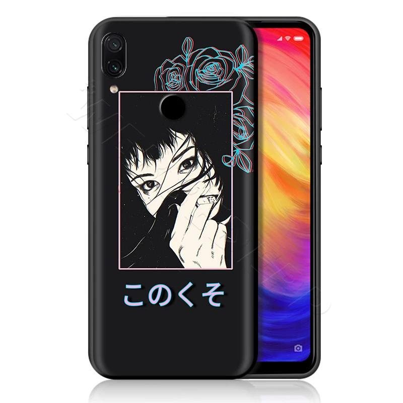 Грустно аниме эстетика vaporwave чехол для Xiaomi Redmi 4A 4X5 5A 6 6A 7 7A S2 Примечание Go K20 Pro Plus премьер-8 T - Цвет: 1