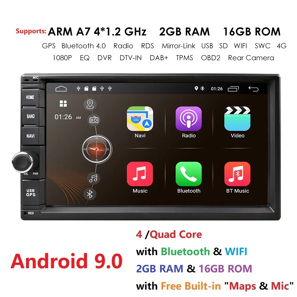 2din Android 9 0 4 ядра 2 ГБ + 16 Автомобильный мультимедийный плеер для Nissan xtrail Qashqai juke Авто