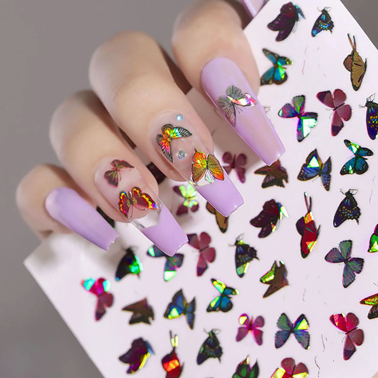 

Nail Simulation Laser Butterfly Stickers 3D Stickers Waterproof Cute Butterfly Nail Stickers Nail Art Accessories Manicure Tools