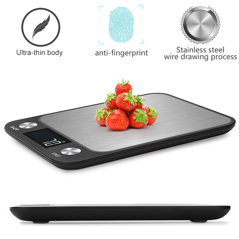 Multi-function Digital Kitchen Scale 22lb 10kg Stainless Steel Large Gram for Cooking Baking Household Electronic | Инструменты