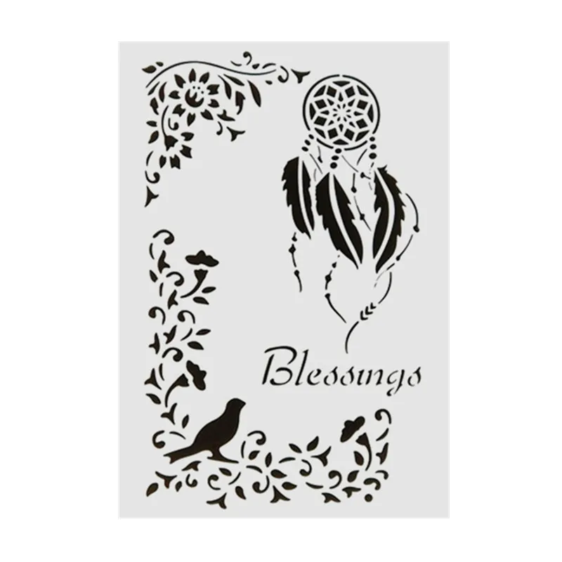 DIY живопись А4 Размер благословение дизайн художественные трафареты шаблон для