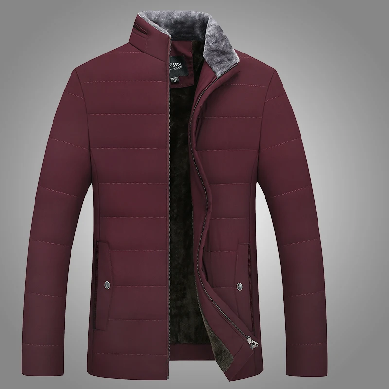 Теплая толстая зимняя мужская куртка повседневная одежда с воротником-стойкой