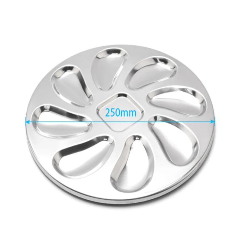 

Stainless Steel Oyster Plate Restaurant Grill Bar Oyster Plate Seafood Kitchen Tool Buffet Western Restaurant Tableware Supplies