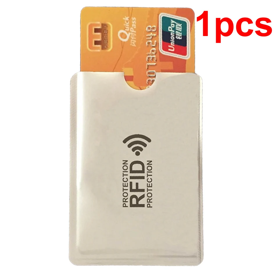 1pcs Анти Rfid кошелек Блокировка ридер замок банк держатель для карт Id банковский Чехол для карт металлический держатель для кредитных NFC алюминий 6*9,3 см - Цвет: 1pcs
