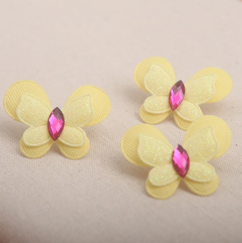 Новинка 2021 10 шт./лот двухслойные блестки бабочки мягкая аппликация для детского