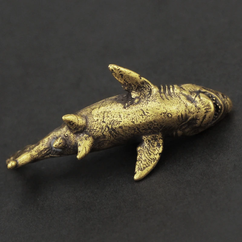 Латунный подвесной брелок для автомобильных ключей кольцо в виде акулы фигурки