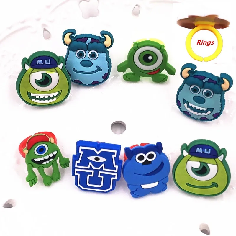 1 шт. милое Смешанное пластиковое кольцо с мультяшным монстром для девочек и