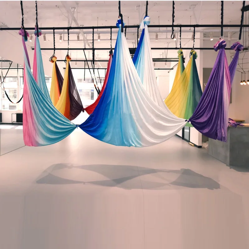 Гамак для йоги с градиентом цвета антигравитационная тяговая сила тренировок