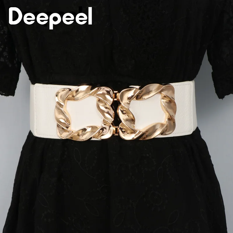 

Deepeel 1 шт. 6*62 см эластичный декоративный пояс с металлической пряжкой из искусственной кожи Модные женские корсет для талии роскошный широки...