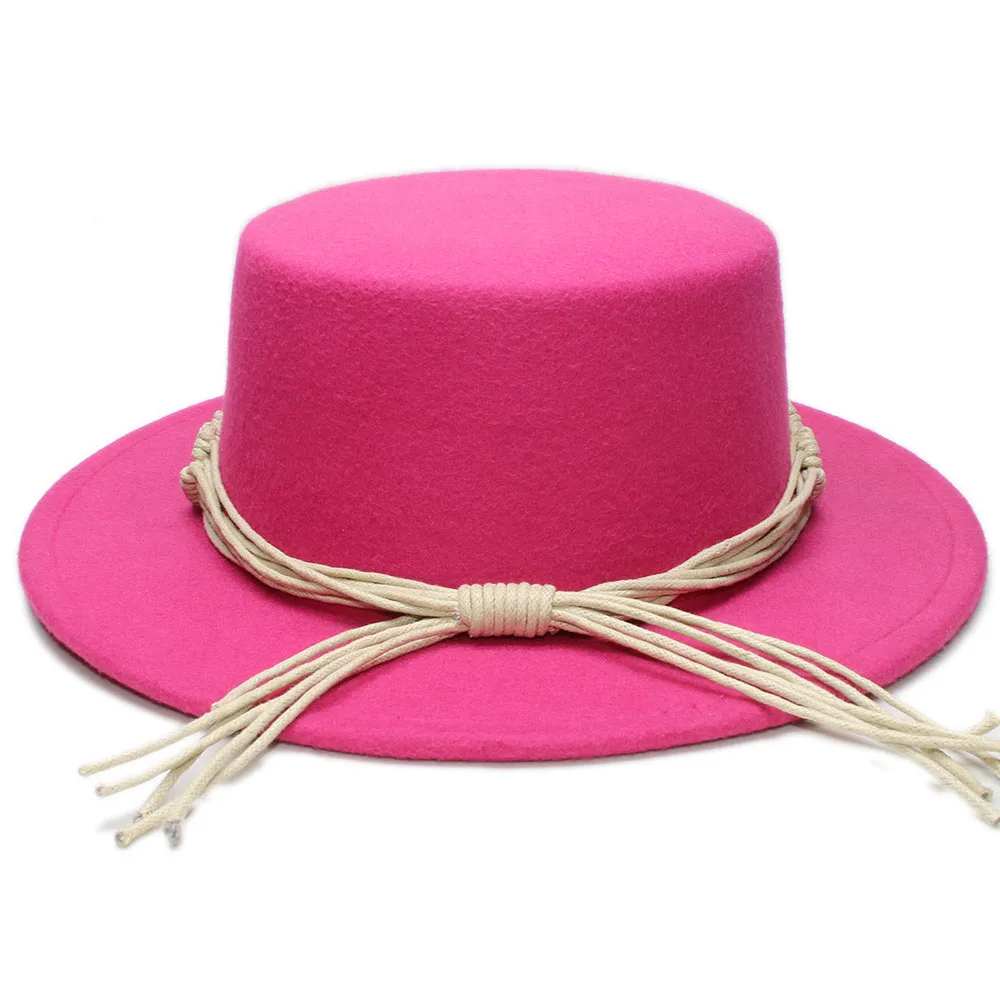 Шляпа в стиле унисекс ретро бежевая Вязаная Шерстяная Федора с широкими полями