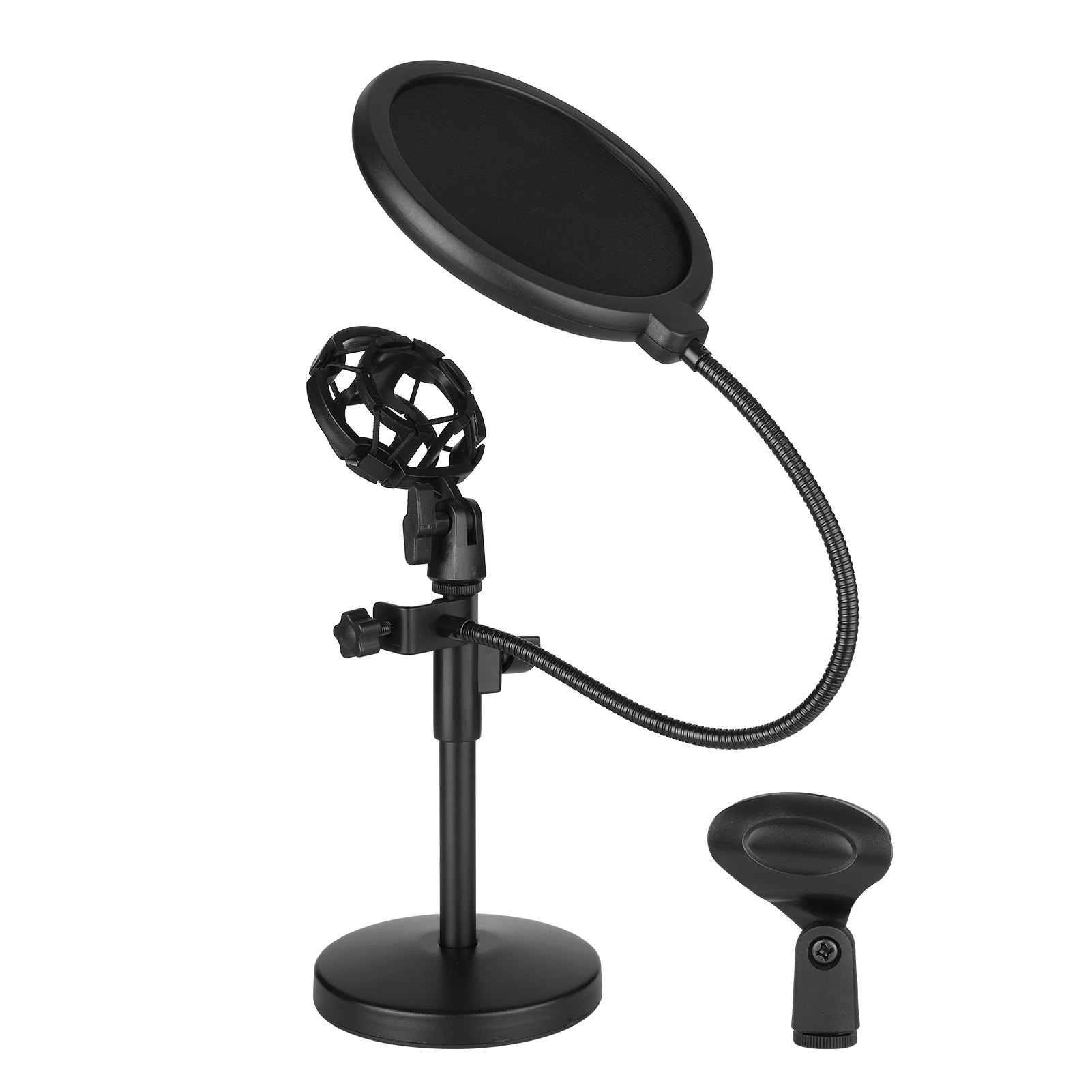 

Dual Purpose Desktop Microphone Stand Adjustable Mic Stand Microphone Desk Bracket Anti-slip Base for Sing Live Stream Recording