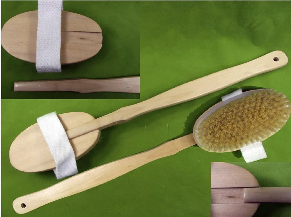 

Bathroom Body Brushes Long Handle Bath Natural Bristles Brushes Exfoliating Massager With Wooden Handle Dry Brushing Shower Tool