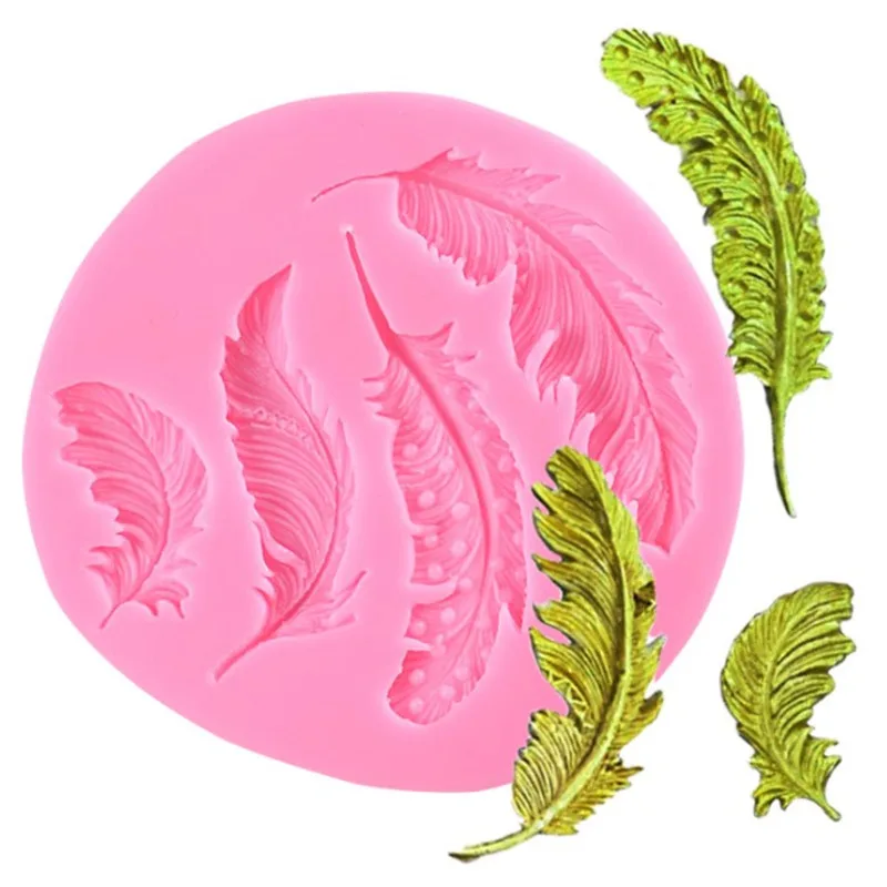 

1PC Feather Silicone Mold Sugar Buttons Lace Border Baking Utensils Chocolate Gumpaste Fondant Cake Kitchen Decorating Tools