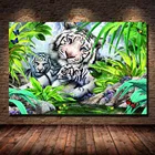 Алмазная картина 5D с изображением семейства белого тигра, пейзаж, вышивка крестиком, декоративная картина для дома, настенное украшение, подарок