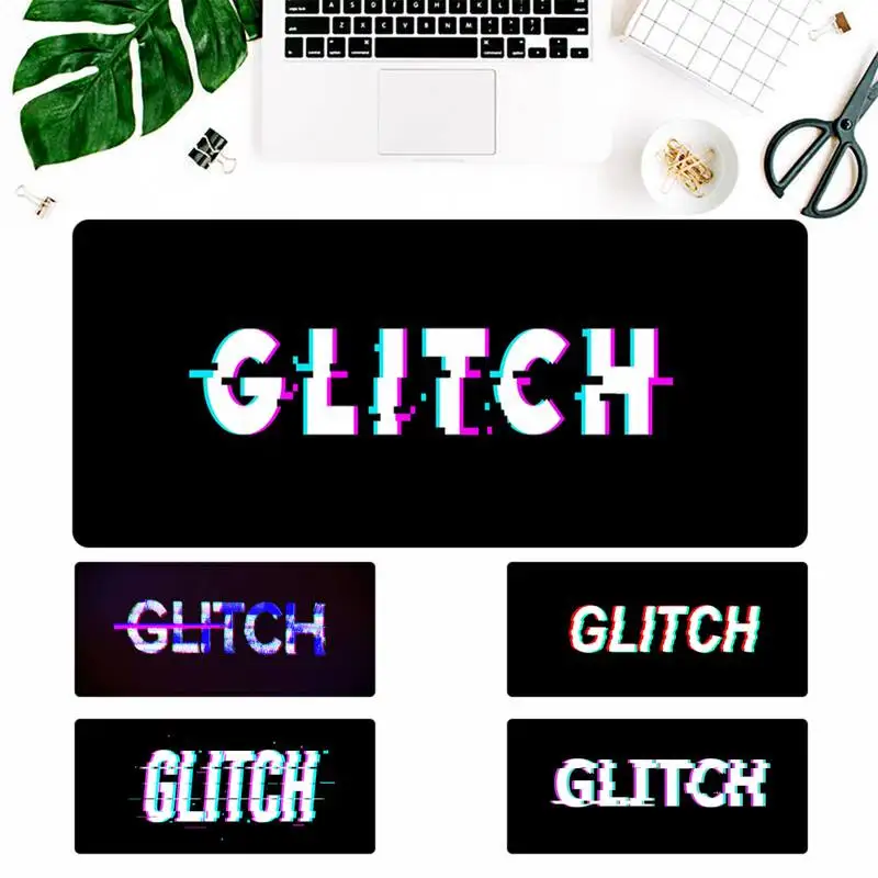 

Hot Selling Glitch font art Gaming Mouse Pad Gamer Keyboard Maus Pad Desk Mouse Mat Game Accessories For Overwatch