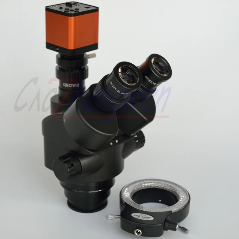 Новый черный микроскоп FYSCOPE 16MP HDMI 60SPF 7X 45X мультифокальный Тринокулярный зум