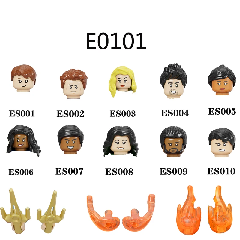 

E0101 Building Blocks Movie Series Accessories Head Action Figures For Children Toys Creative Gift