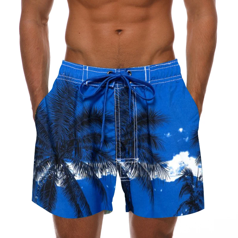 Шорты мужские пляжные быстросохнущие с принтом кокосовой пальмы повседневные