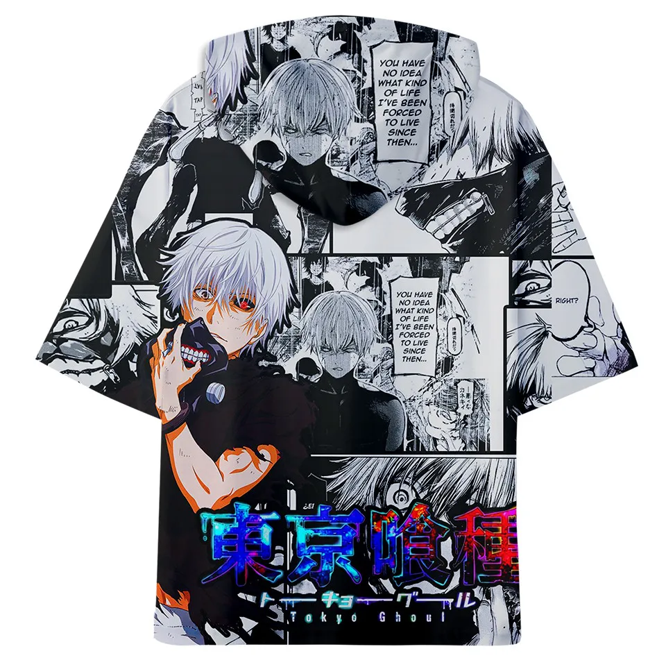 Tokyo Ghoul 3D hooded t shirt Mannen/vrouwen Trainingspakken Anime Kaneki Ken Print Hoodie t-shirt Dunne Herfst tshirt Tee | Мужская