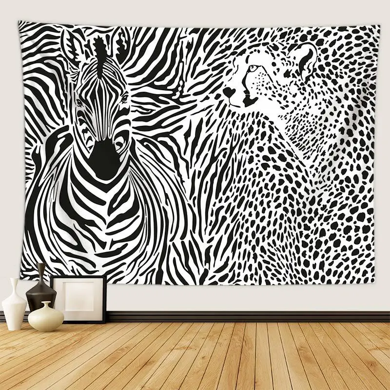 Крокодиловый гобелен черное украшение с изображением мандалы животным принтом