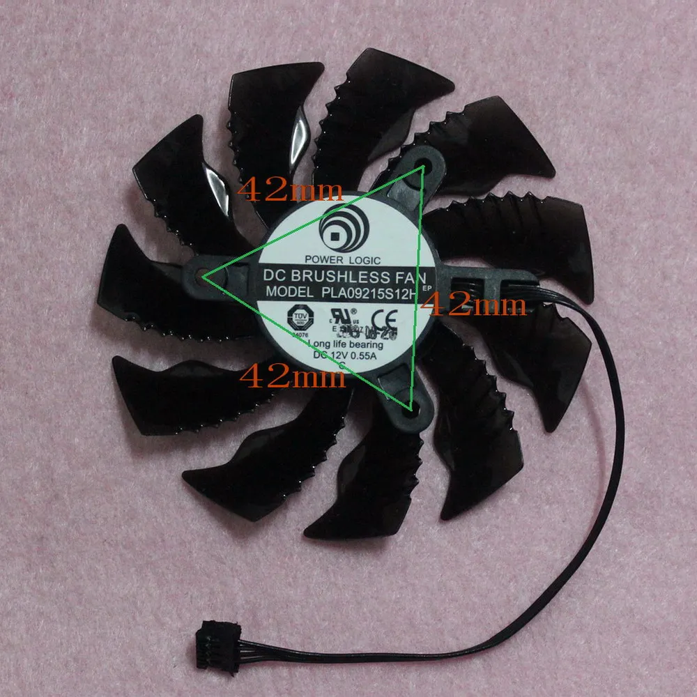 Сменный вентилятор для видеокарты R197b PLA09215S12H 4 провода контакта 42 мм 12 В 0 55 А GIGABYTE