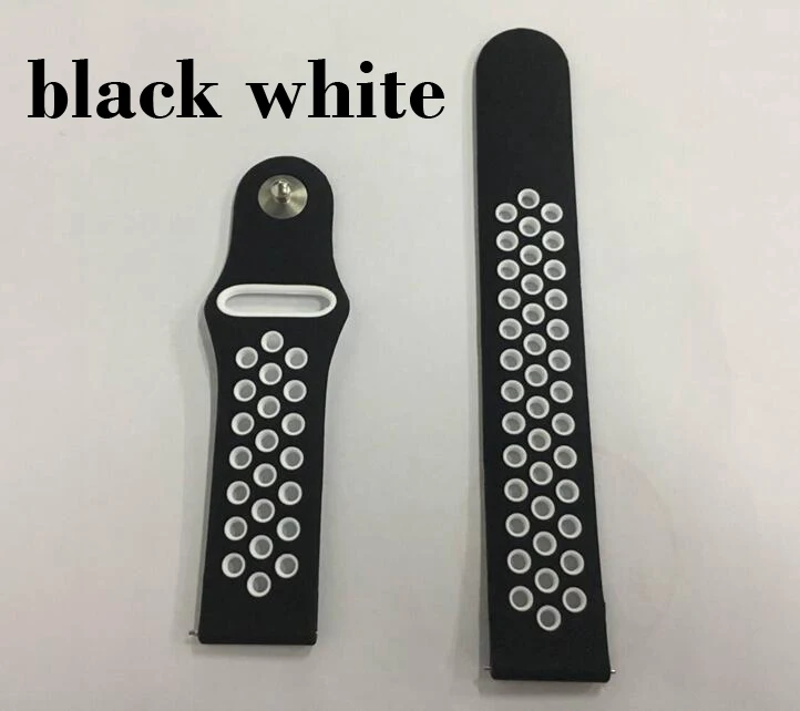 Ремешок для Samsung Gear S3 S2 sport Frontier Classic galaxy Watch active 42 мм 46 Band huami amazfit gtr bip 22 мм 20 мм huawei GT 2 - Цвет ремешка: black white