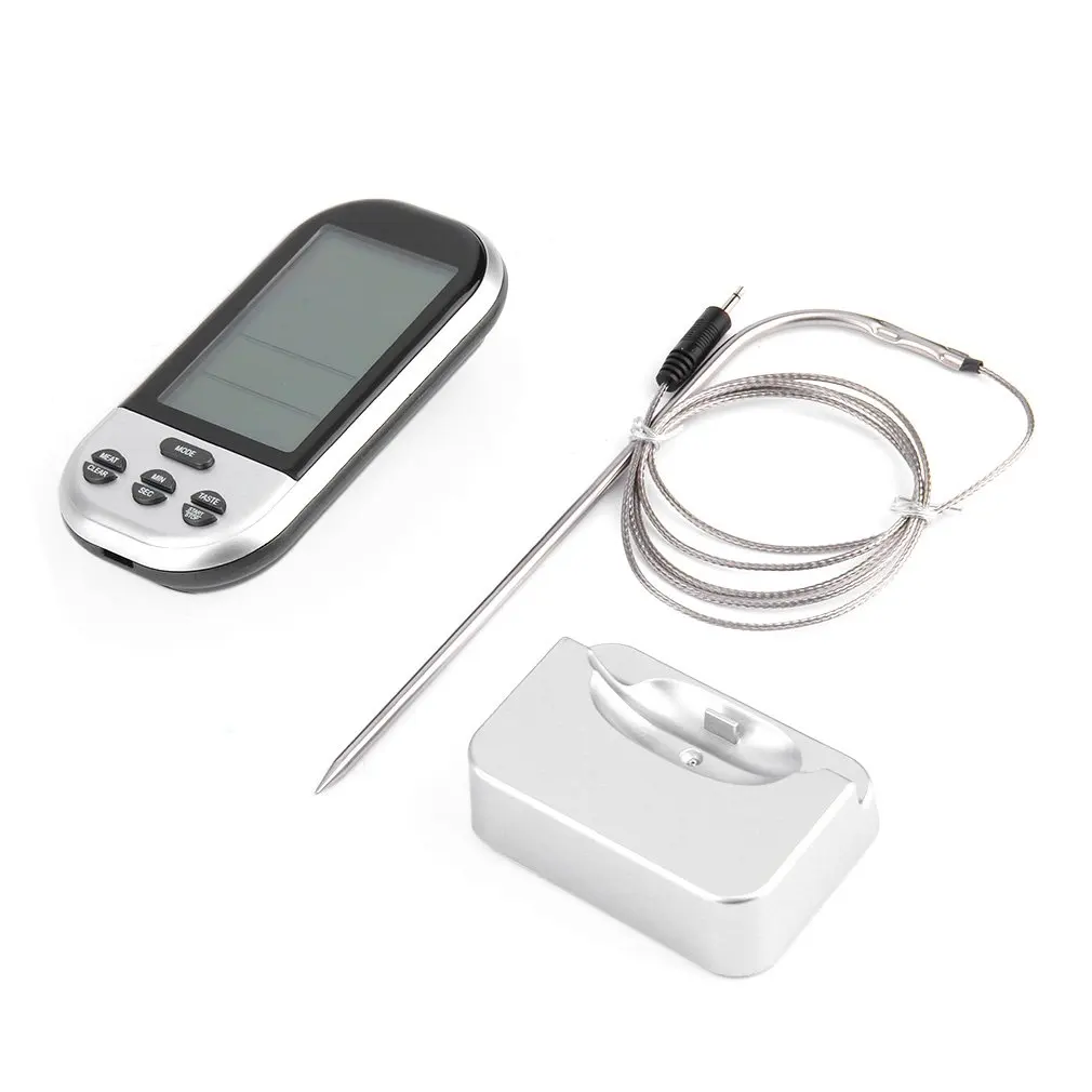 

Hot Sale Wireless Remote Smoker Meat Food Thermometer Kitchen Cooking Oven BBQ + Dock
