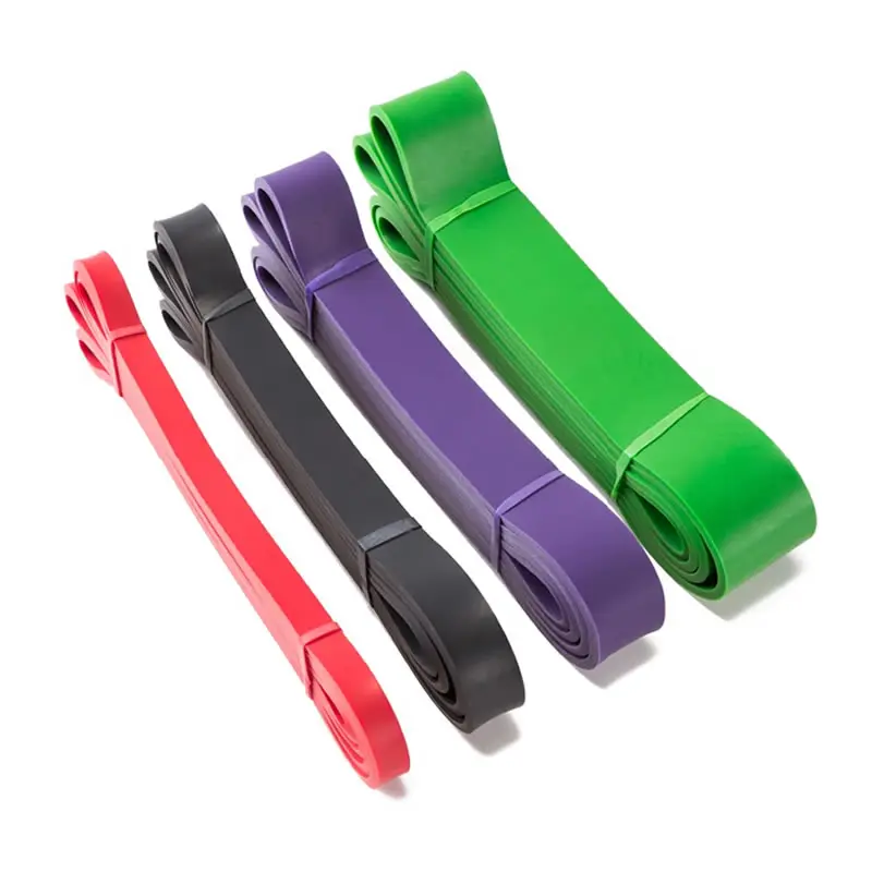 4 PIECES Set Натуральный латексный тянущийся канат, поддерживающий мощность лифтинга, с петлями, фитнес-Эспандеры, растягивающиеся резинки для подтягивания, гимнастики - Цвет: 4 PIECES Set