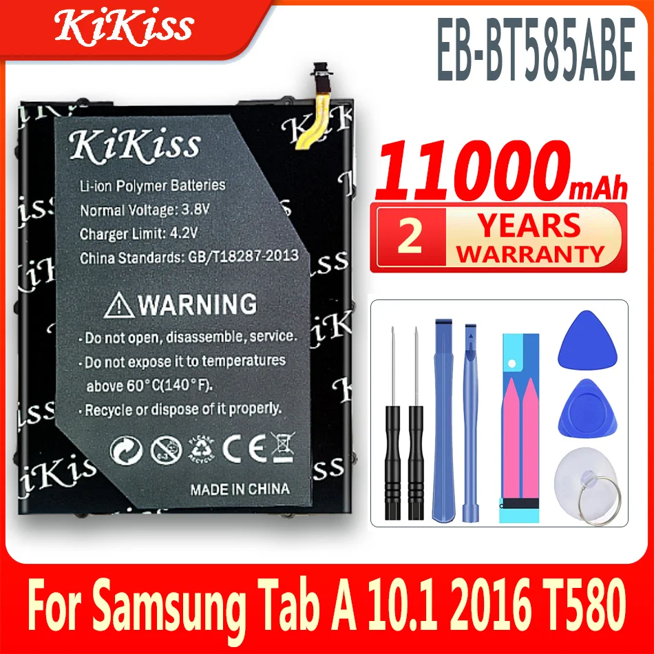 

KiKiss EB-BT585ABE Tab High Capacity Battery For Samsung Galaxy Tablet A 10.1 2016 T580 SM-T585C T585 T580N Batteries