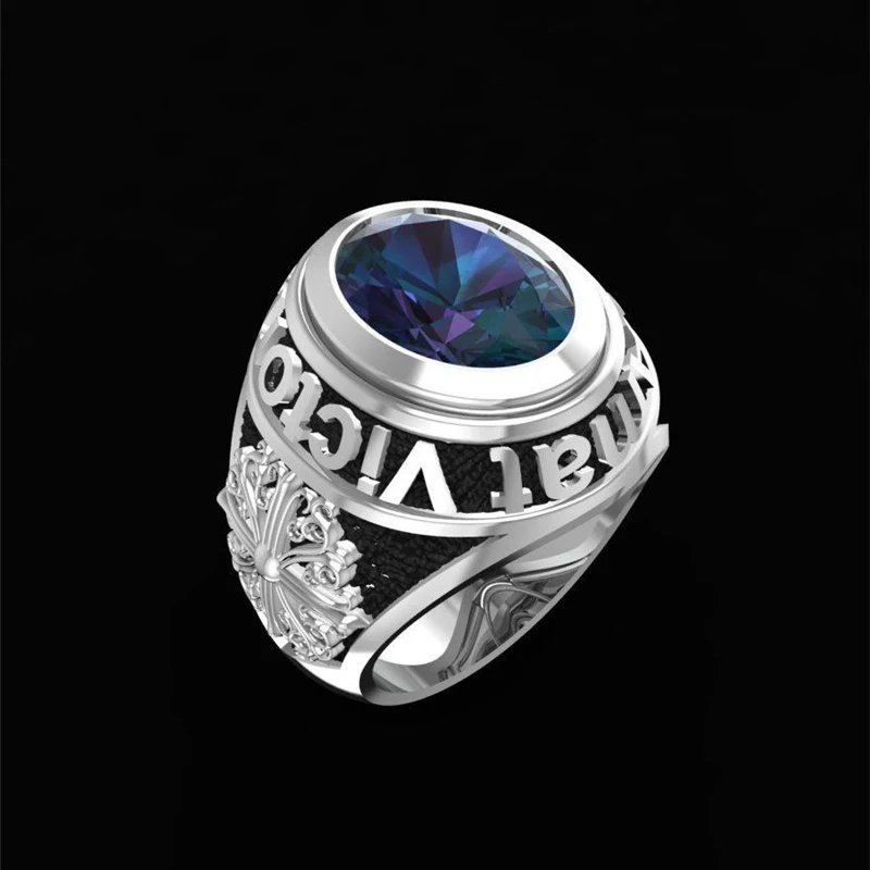 Большое овальное красное зеленое синее циркониевое молитвенное кольцо для