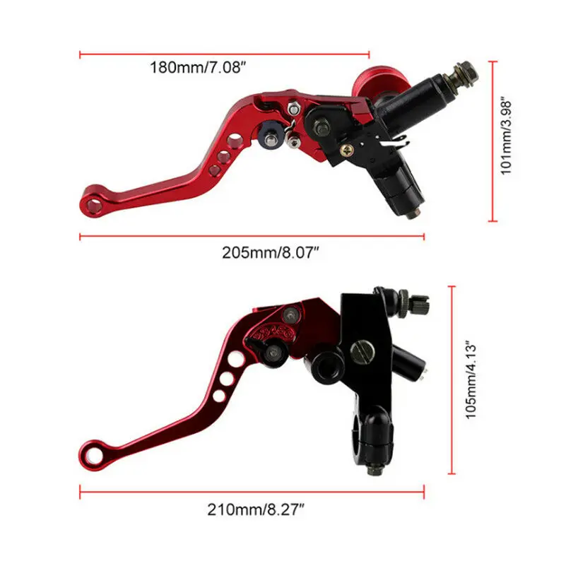 

Pair 7/8'' Motorcycle Control Handlebar Brake Clutch Master Cylinder Lever Reservoir