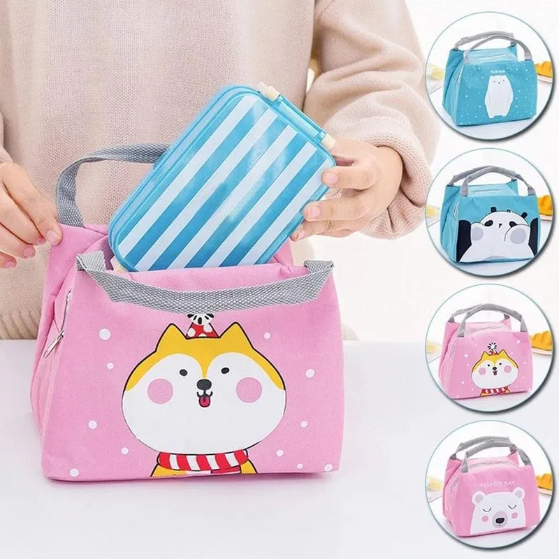 

Oxford Canvas Cute cartoon Lunch Bag Handbag food Tote keep Portable Box warm BOX Cooler Cooler Pouch Insulated Picnic Canv Z6Z8