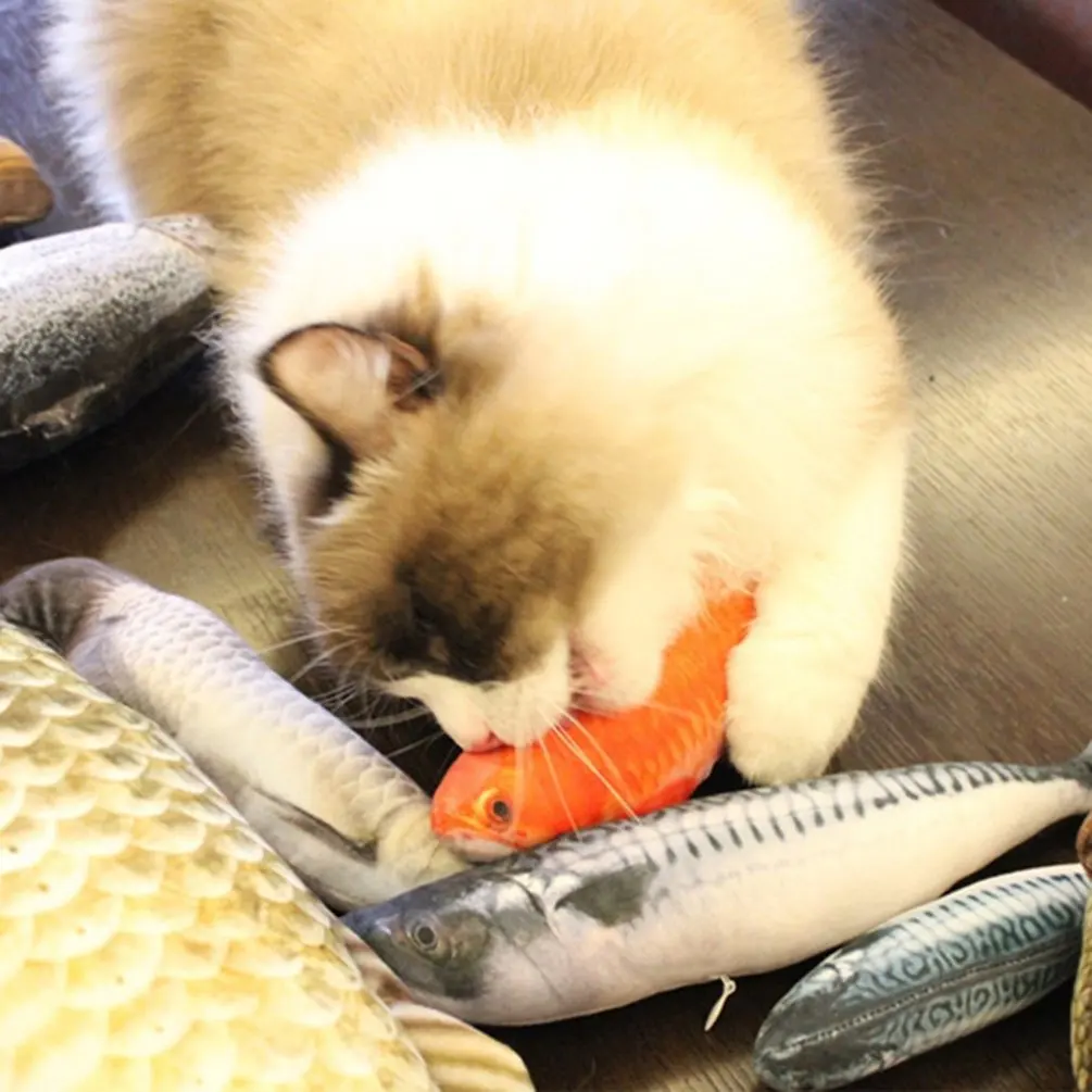 

Cat Electric Fish Toy Pet 3D Simulation Fish Soft Plush Shaking Fish Toy Stuffed Interactive Dancing Fish Playing Soft Cat Toy