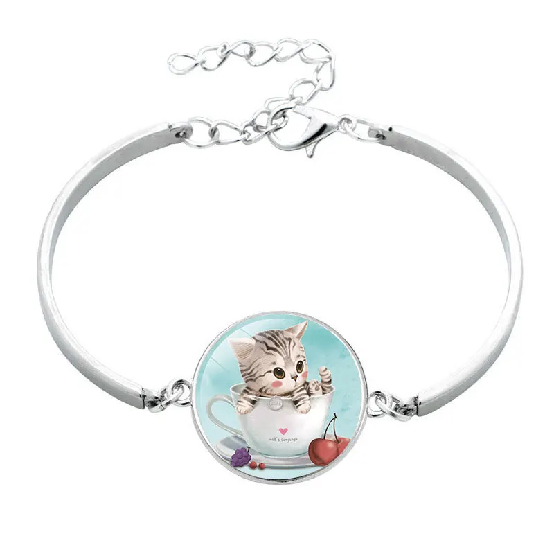 BTWGL модный детский браслет для маленьких девочек с рисунком кота из мультфильма